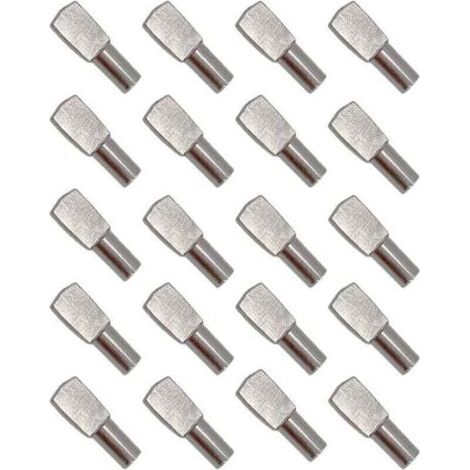 20Pcs Tacchetta Ripiano, Ripiano Mensola di Supporto Perni Caviglia reggimensole Piastra di Metallo nichelato Ufficio di Gabinetto, Accessori - 5mm19mm (1/5)