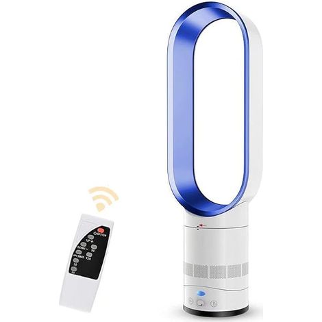 Ventilateur sans pales avec télécommande, purificateur d'air 2 en 1, super silencieux, avec filtre HEPA, 8 vitesses, oscillation à 90°, minuterie, refroidisseur d'air, climatiseur portable, parfait po