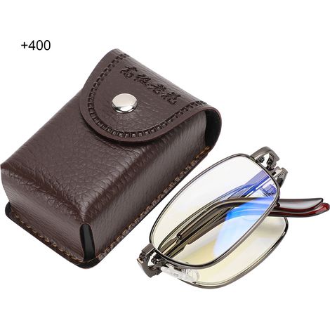 Lunettes de lecture pliables anti-lumière bleue et anti-fatigue, unisexes (+400 monture noire) (1/5)