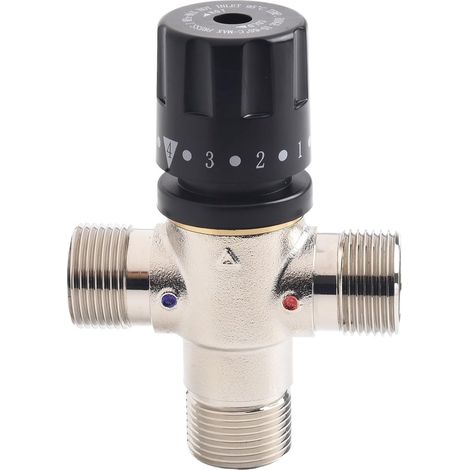 TMV Vanne de mélange d'eau thermostatique pour chauffage solaire, 1,9 cm DN20 sortie sûre, robinet mélangeur pour robinets de température d'eau de douche, installation et régulation (1/5)