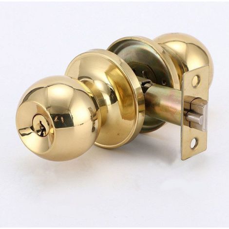 10PCS Poignées de porte avec serrure Design tulipe - Laiton poli - Réversible - 35-45 mm d'épaisseur Multicol POIGNEE DE PORTE (1/5)