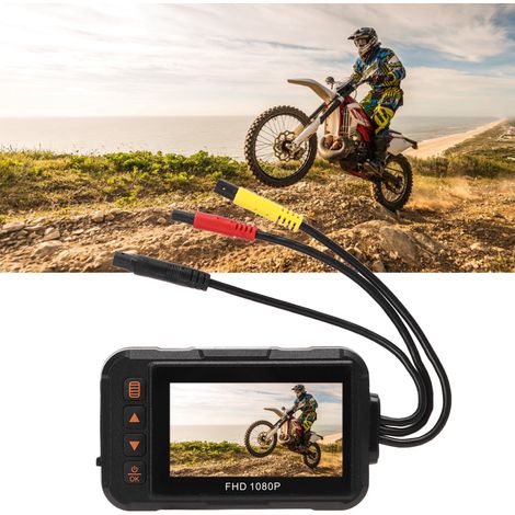 Caméra embarquée pour moto de 3 pouces, 1080P, caméra cachée à double objectif avant et arrière (livrée avec batterie intégrée). (1/5)