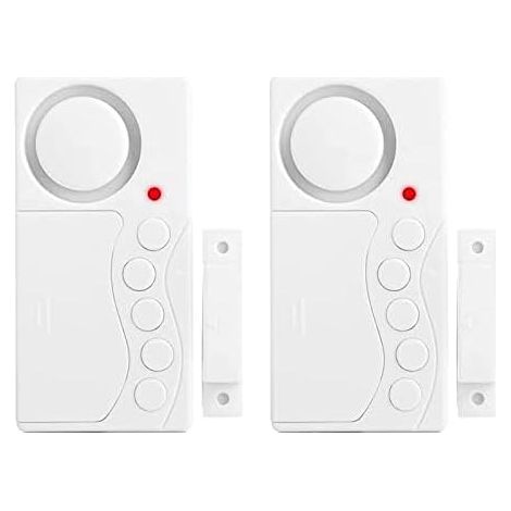 Lot de 2 alarmes de Porte de congélateur sans Fil 3/15/30/60 Secondes, Retard réglable, capteur d'ouverture de Porte, Alarme de réfrigérateur, Fort 108 DB