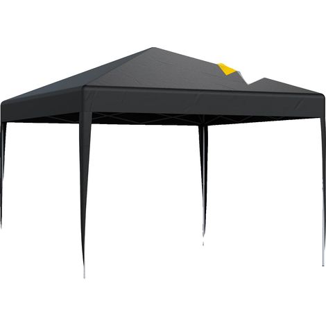 Abri de jardin pliant, protection UV, toile résistante à l'eau, Noir 3X3M (1/2)