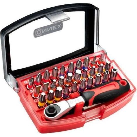 Connex Bit-Set Knarrenkasten 32-teilig mit Knarre 6,35 mm (1/4 Zoll) Antrieb (1/2)