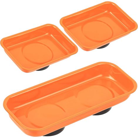 3-teiliges Set magnetischer Ablagen für Muttern und Schrauben, magnetische Ablage aus Edelstahl für Kfz-Mechanikerwerkzeuge, Bohrer, Nägel, Schrauben, Metallwerkzeuge (9,5 x 6,5 x 2,5 cm, 15 x 6,5 x 2