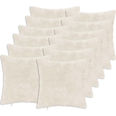 Housse de coussin 12 pc HEERLEN Blanc 50 x 50 cm vidaXL