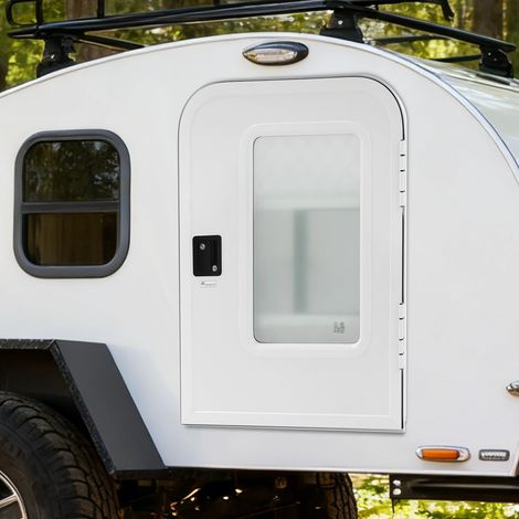 Porte de camping-car, porte verrouillable pour camping-car, porte côté passager pour camping-car, porte d'entrée en aluminium 660 × 914 mm (26 × 36 pouces) avec serrure pour caravanes