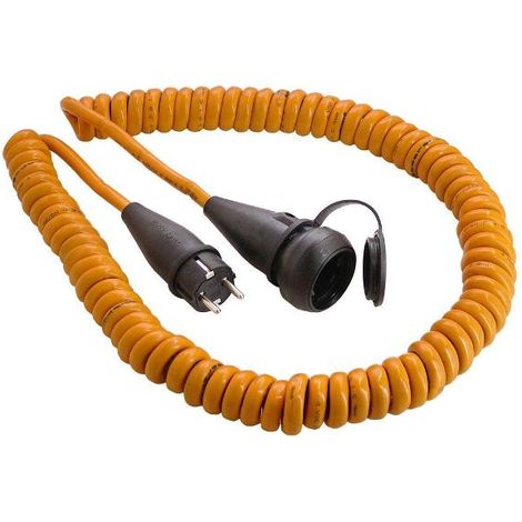 AS Schwabe 70413 Strom Verlängerungskabel  16 A Orange 5 m H07BQ-F 3G 1,5 mm² Spiralkabel