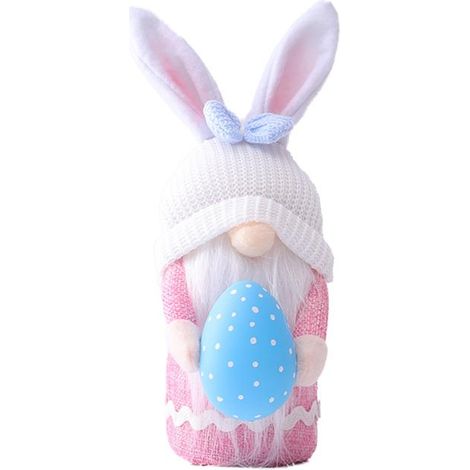 Peluche de Pâques Lapin Œufs Décoration Maison Nain Lutin Cadeau Enfants Adultes (1/5)
