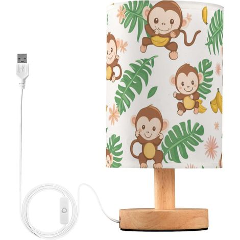 Kcldeci Lampe de chevet en forme singe mignon pour chambre à (1/5)
