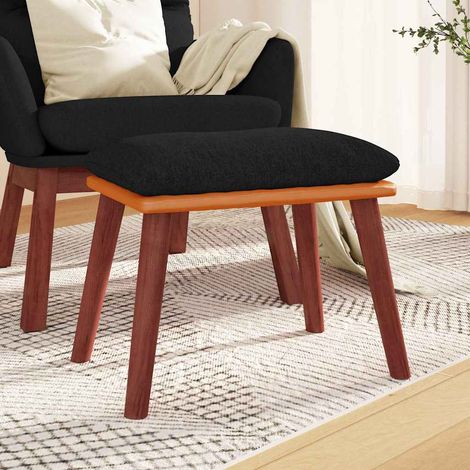 Repose-Pieds pour Salon ou Chambre - Tabouret Pouf Noir 45x29,5x39 cm Tissu et similicuir BV372146 - BonneVie (1/5)