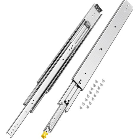 VEVOR Glissiere de tiroir a extension complete, 1 paire, coulisse de tiroir verrouillable, 762 mm, capacite de charge 226,8 kg, rail coulissant a montage lateral avec roulement a billes et verrou