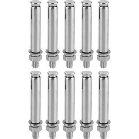 M8x80 hammer-in anchor, 304 stainless steel expansion screw, 10-piece pack, DIY accessory for heavy-duty wall mounting (1/5)