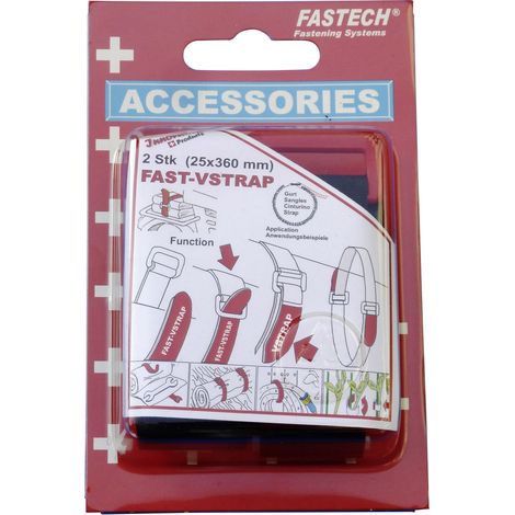 FASTECH® 688-360K Klettband mit Gurt Haft- und Flauschteil (L x B) 360 mm x 25 mm Schwarz 2 St.