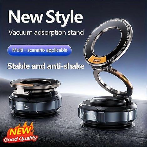 Support magnétique pour téléphone de voiture, pliable, rotatif à 360 degrés, support métallique, pour smartphone avec navigation intégrée au tableau de bord et au pare-brise. (1/5)