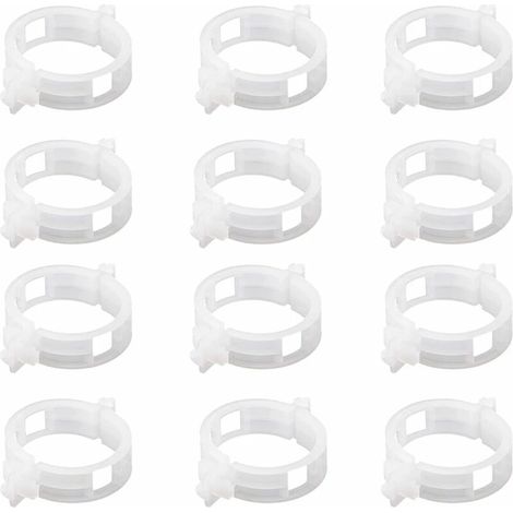 Clips de fixation pour plantes potagères, supports pour légumes, tomates et plantes grimpantes, ensemble de plantation réutilisable en plastique blanc pour pots de 3 x 3 x 1,5 cm (50 pièces) (1/5)