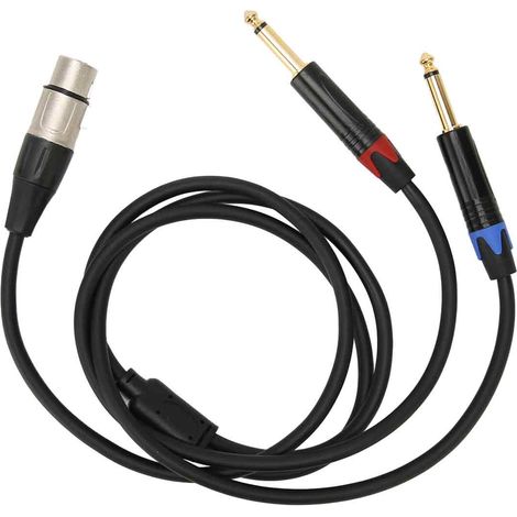 1 Câble adaptateur Y, Double jack 6,35 mm mâle vers XLR femelle, connecteurs plaqués or, blindage multimétallique, pour studio et scène (1/5)