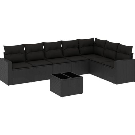 Maison Exclusive - Set de sofás de jardín 8 piezas y cojines ratá (1/3)