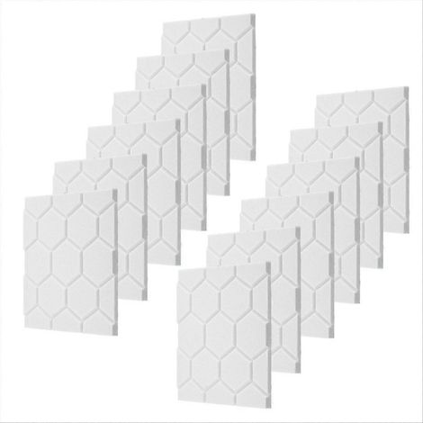Panneaux Acoustiques Insonorisants Muraux Autocollants Lot de 12 Blancs (1/5)