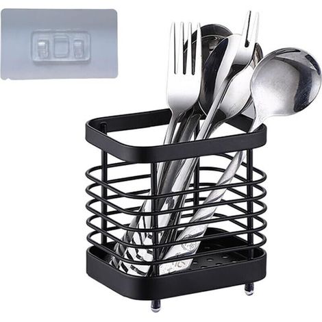Panier à couverts en acier inoxydable 10 cm – Égouttoir de cuisine, organisateur d’évier multifonction, accessoire pratique et robuste (1/4)