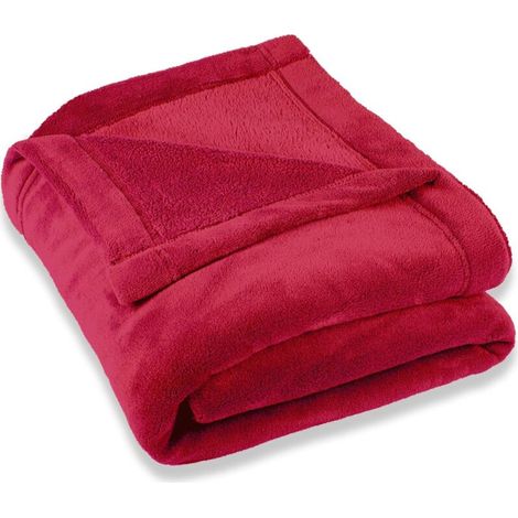 Bardusch-Couverture, Jour/Plafond, Montréal, Polaire Microfibre, Polyester, Rot, 220 x 240 cm (1/5)