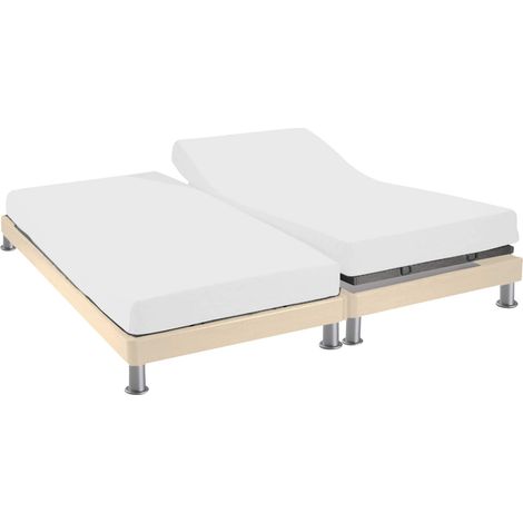 Protège matelas anti-acariens Microstop molleton imperméable - bonnet 30 cm TPR pour sommier articulé 2x90x200 (1/5)