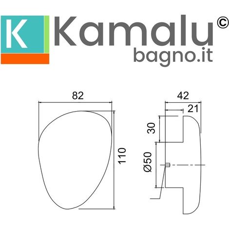 Appendiabiti bagno in pietra nero opaco KTER-NO kamalu (1/3)