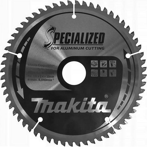 Hoja de sierra circular de carburo MAKITA B-33261 ESPECIALIZADA aluminio 190mmx30x60D