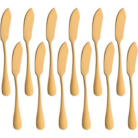 Couteau - Acier Inoxydable - 14,5 cm - Pour Toast Sandwich Beurre Fromage - Lot de 12