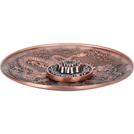Support à Encens Double Dragon en Alliage de Zinc pour Cérémonie et Décoration d'Intérieur (1/5)