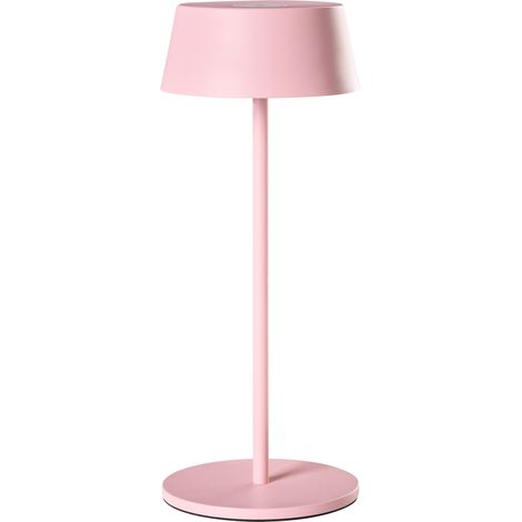 Lámpara LED inalámbrica de metal para interior y exterior recargable por puerto USB C rosa Guder