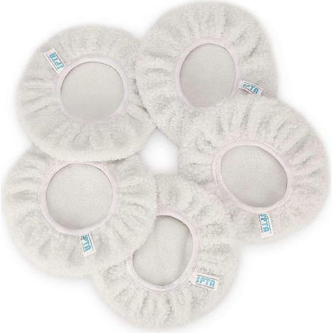 Embouts de polissage, lot de 5 (125-150 mm), embouts de polissage électriques pour polisseuses à laine, compatibles avec la plupart des polisseuses automobiles. (1/5)
