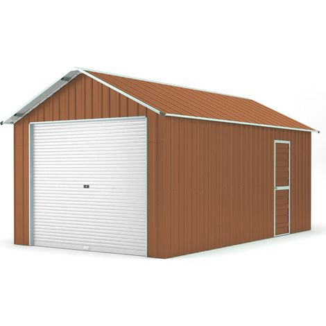 Casetta Box da Giardino in Lamiera di Acciaio 360x1064x307 cm Legno