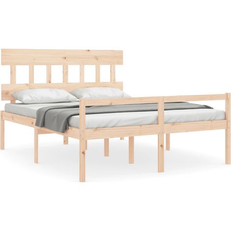 Maison Exclusive - Seniorenbett mit Kopfteil 160x200 cm Massivhol