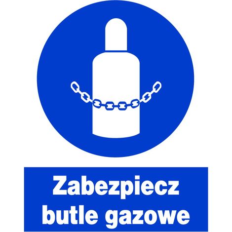 ZNO-38 Señal de seguridad y salud ocupacional Asegure las botellas de gas