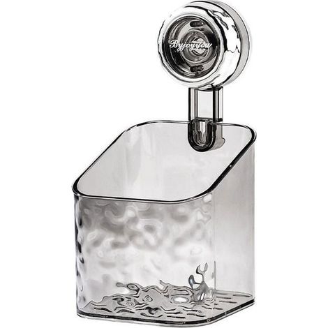 Salle De Bains Etagere Ventouse, tagre Avec Motif Glacier, Bote De Rangement Mural Pour Toilettes, Gris,S (1/4)