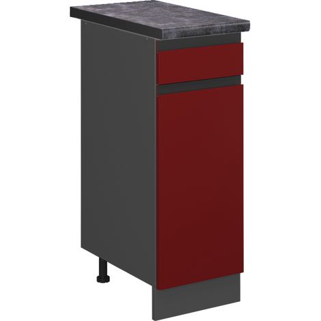 Meuble cuisine R-Line, Rouge, 30 cm , PT Anthracite, Vicco