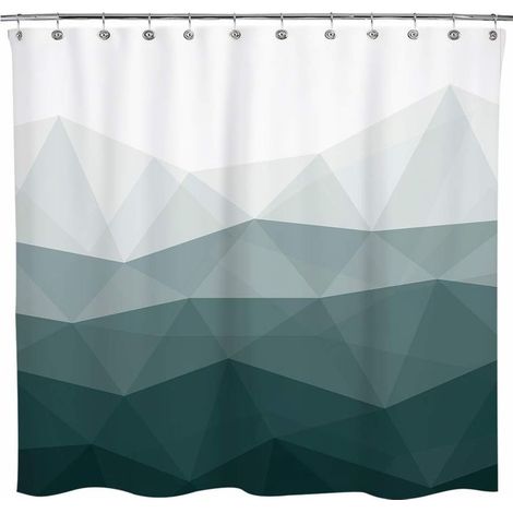 Rideau de douche Sunlit Designer, rideau de douche populaire, rideaux de douche en tissu vert foncé Ombre (1/3)