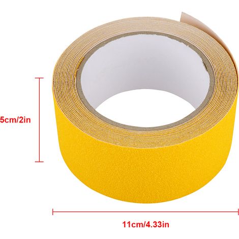 Ruban adhésif antidérapant en PVC, résistant à l'usure, pour sols de sécurité (jaune), 5 cm x 5 m (1/5)