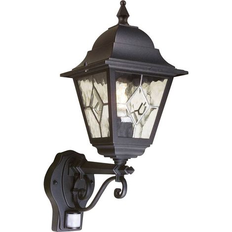 Elstead Norfolk - Lanterne extérieure à 1 lumière avec détecteur de mouvement noir IP43, E27 (1/5)