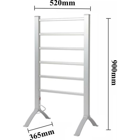 Calentador de toallas eléctrico, toallero y secador de toallas para baño, incluye accesorios de montaje y patas, no requiere taladrar, funcionamiento silencioso, cable de 1,4 m. (1/4)