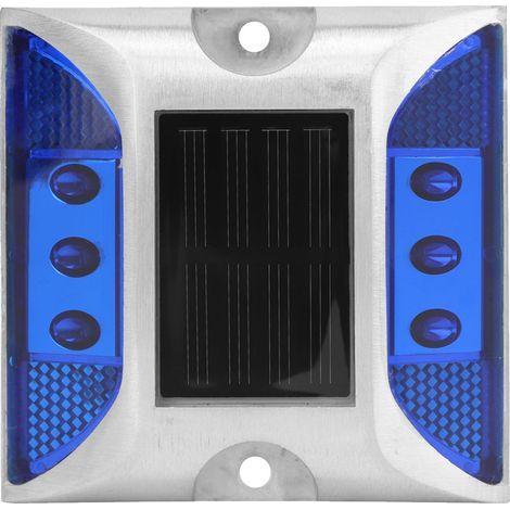 Waterproof LED solar-powered stake lights for driveways, roads and highways (blue) (1/5)