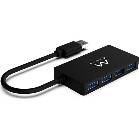 Hub USB 3.0 à 4 Ports pour la Transmission de données, Hub USB multiport Mince avec connecteur DC pour Alimentation Externe, taux de Transfert 5 Gbps (1/5)