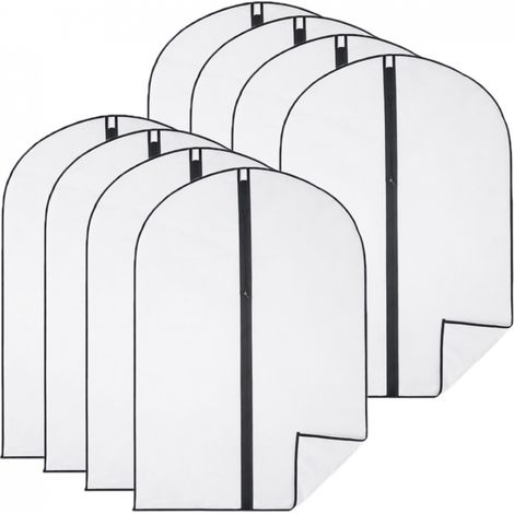 Lot de 8 housses pour vêtements à suspendre avec zip - 60 x 100 cm - Opaque - Vivezen