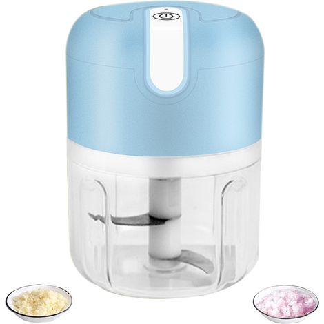 Hachoir Électrique Portatif - Hachoir À Ail - Cuve En PC Alimentaire - Lame En Acier Inoxydable 304 - Rechargeable USB - 1 Pièce (1/5)