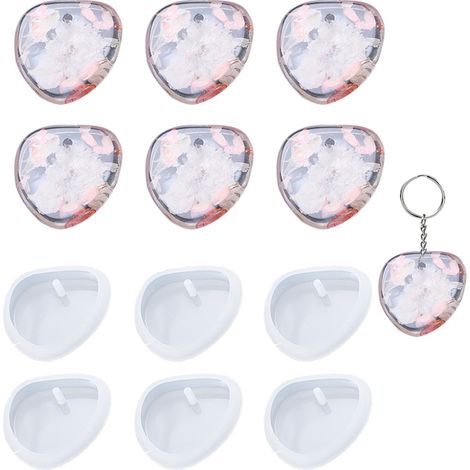 Moule En Silicone Pour Pendentif Et Porte-Clés - Forme Ronde Lisse - 6 Pièces (1/5)