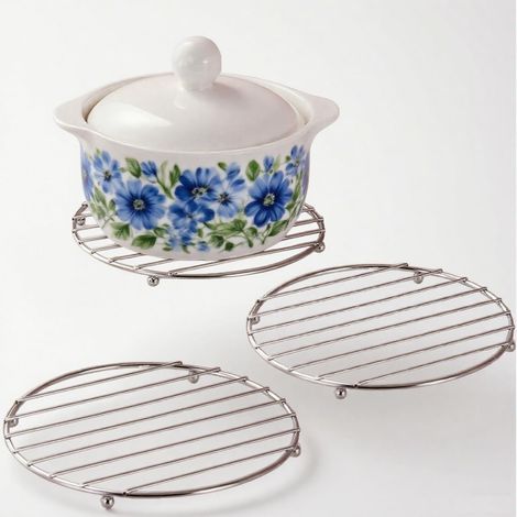 Juego de 3 agarraderas de acero inoxidable para sartenes y woks calientes – Juego de agarraderas de metal para encimera de cocina y mesa de comedor (1/4)