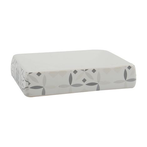 PORTA SAPONE IN CERAMICA EVORA- Bianco - Grigio- SPIRE- pezzi 1 (1/2)