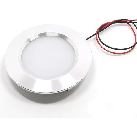 Faretto LED da incasso, alluminio spazzolato, 55 mm, compatto, 3 W DC12V, equivalente a 25 W - Bianco caldo 3000K (1/3)